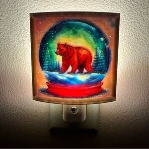Bear Night Light with Forest Scene